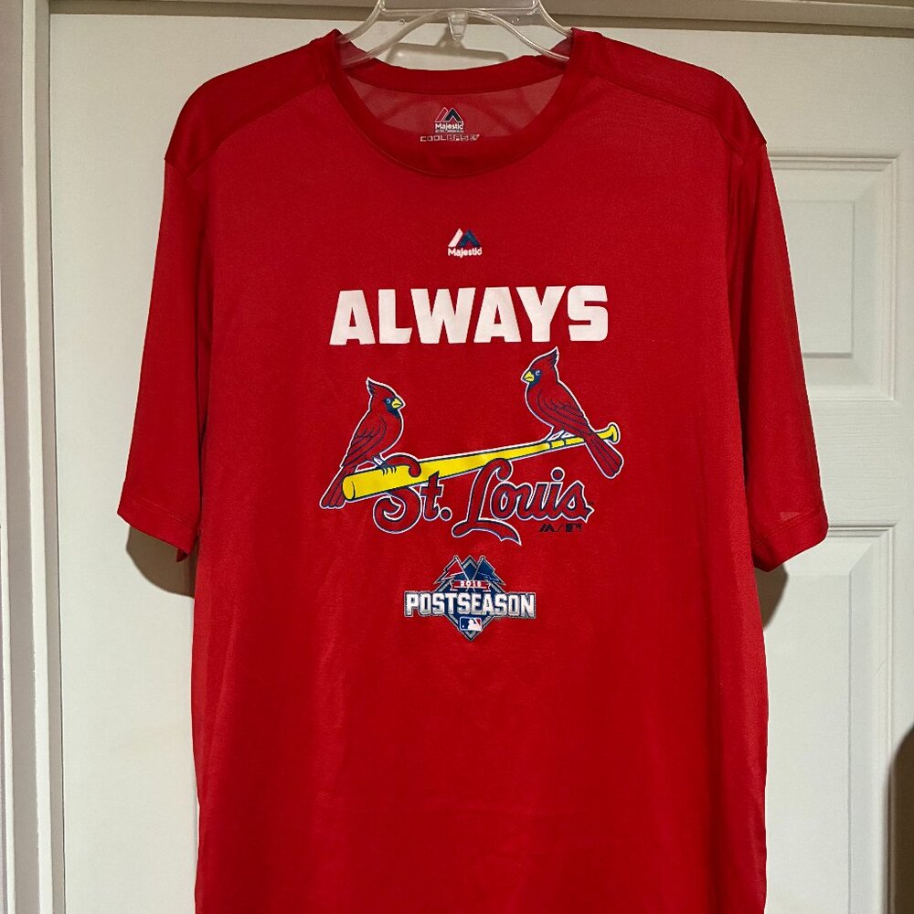 Majestic 2015 St. Louis Cardinals Postseason Cool Base Shirt Size Large